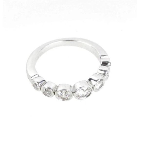 Tiffany 7 Diamond Platinum Jazz Ring XXS authentic - Picture 7 of 10